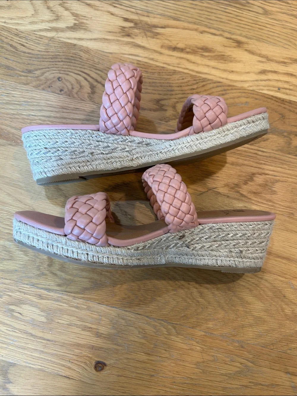 White Mountain Blush Braided Double-Strap Slide Sandals